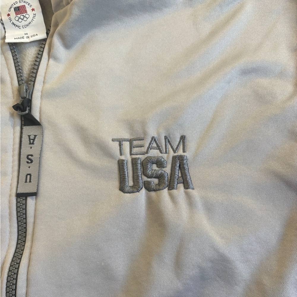 Vintage 90s Team USA Olympic Full Zip Hoodie M Made in USA Jacket - Picture 4 of 8